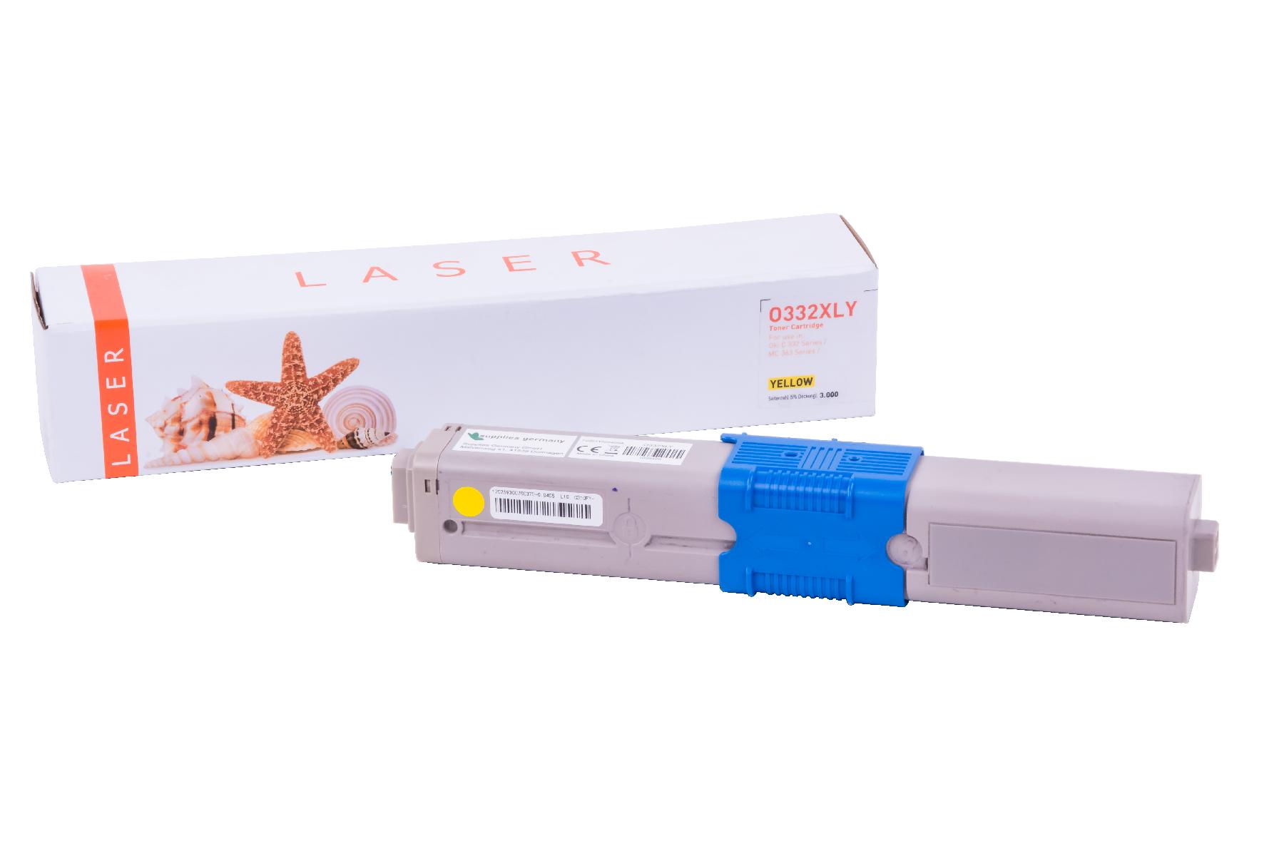 C332XLY alternativ Toner yellow für Oki / 46508709 / 3.000 Seiten