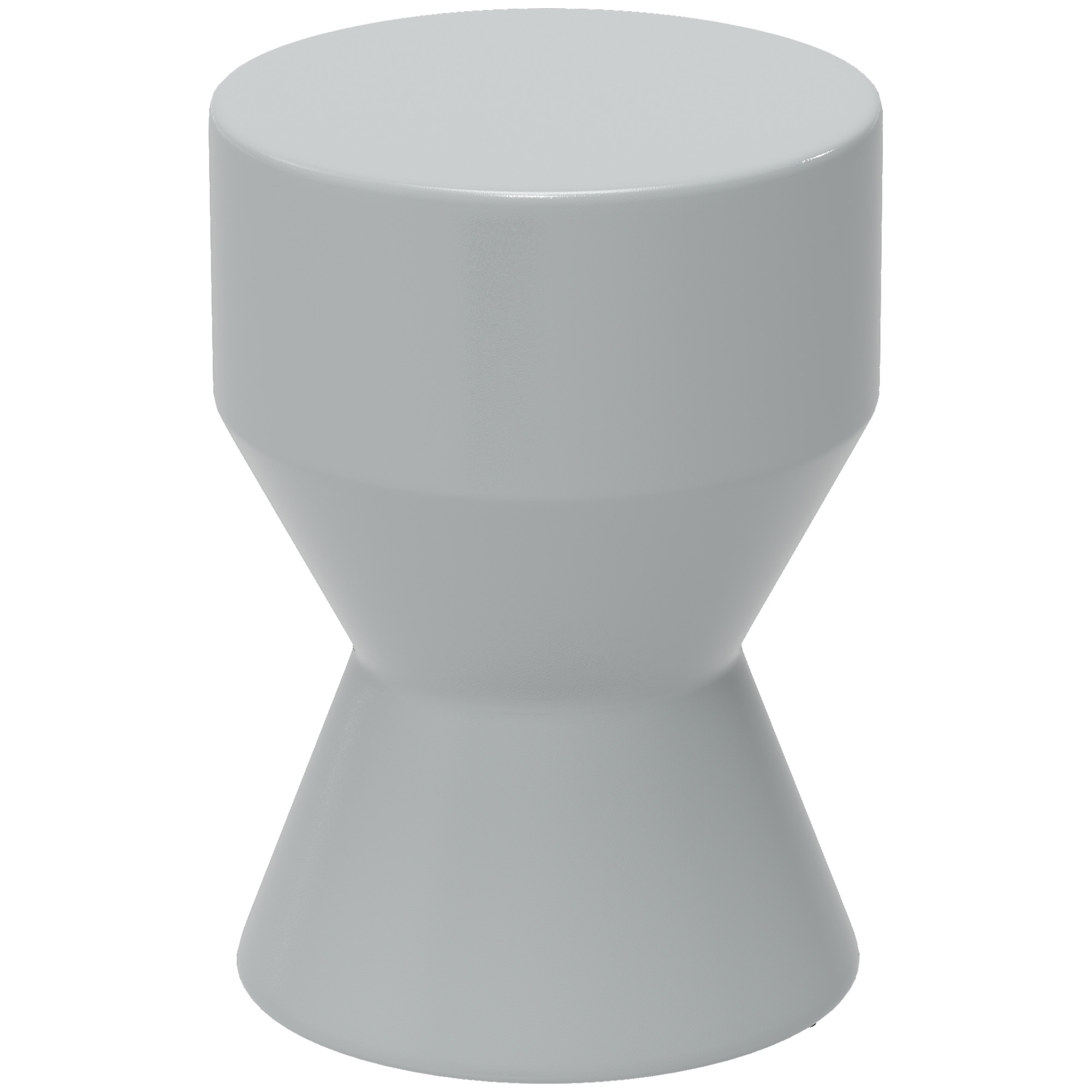 Sitzhocker aus Keramik 120kg belastbar Ø33 x 45,5 cm Wetterfest Garten Hocker in Sanduhrform Hellgrau