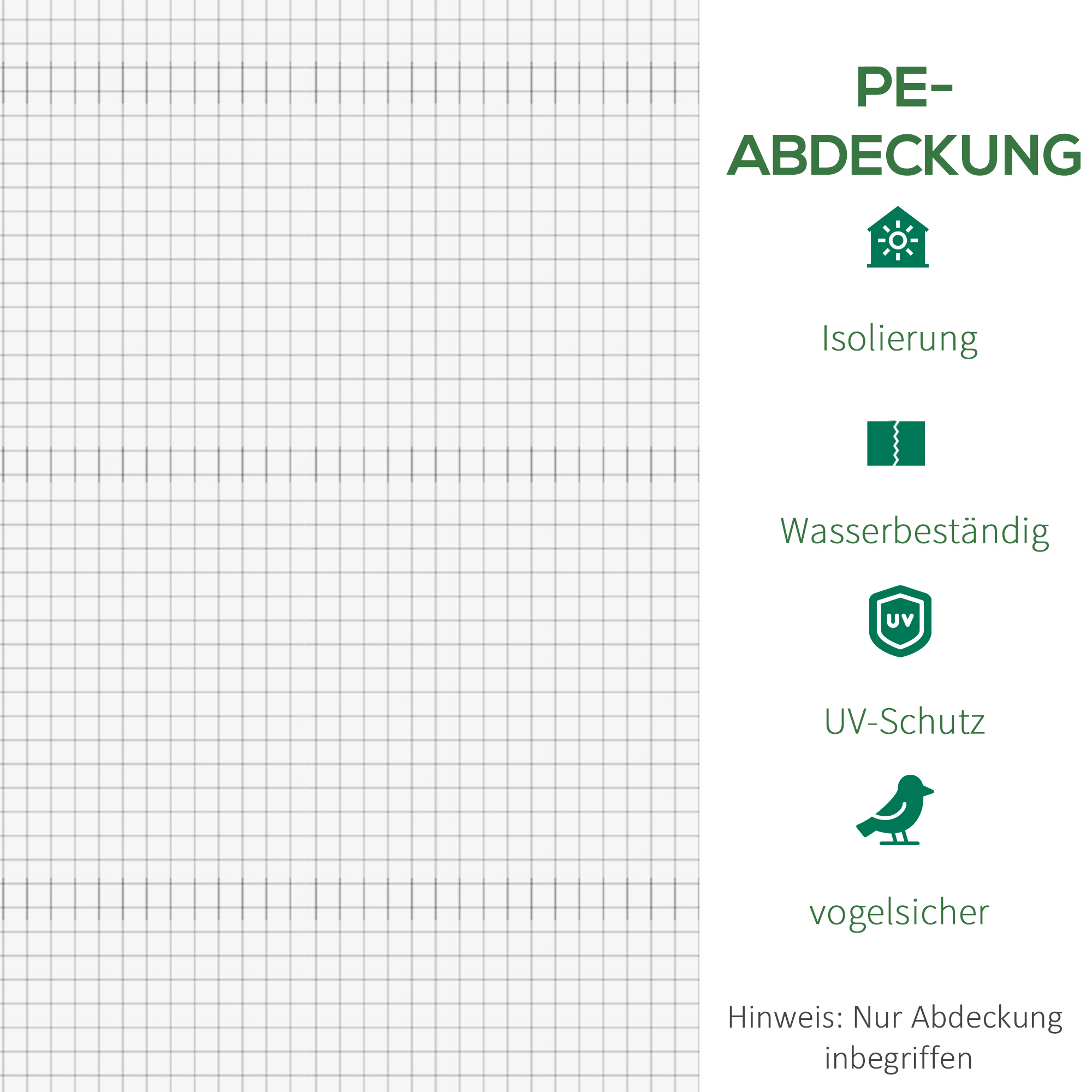 Ersatz-Gewächshausabdeckung Gewächshausabdeckung, wetterbeständig, 300 cm x 200 cm x 200 cm, Transparent