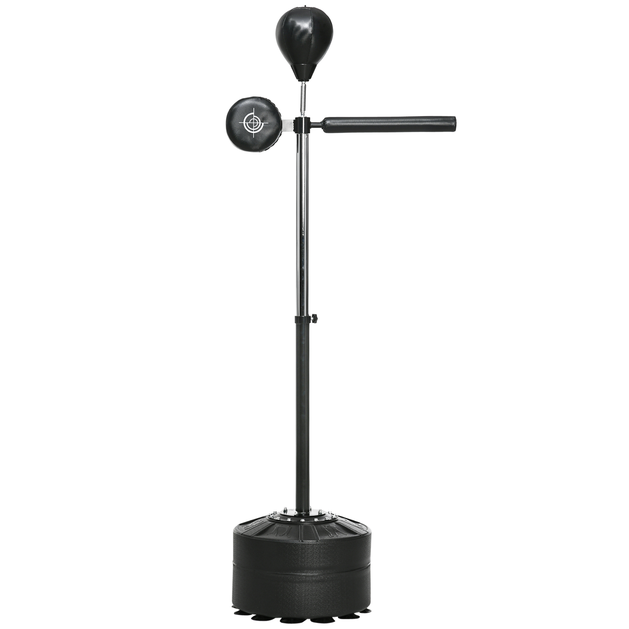 Höhenverstellbarer Punchingball, 360° drehbar, inkl. Boxbandagen, Schwarz, 80,5 x 48 x 163-205 cm Höhenverstellbarer Punchingball, 360° drehbar, inkl. Boxbandagen, Schwarz, 80,5 x 48 x 163-205 cm