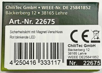Sicherheitslicht mit Magnet-Verschluss / Rot blinkende LED