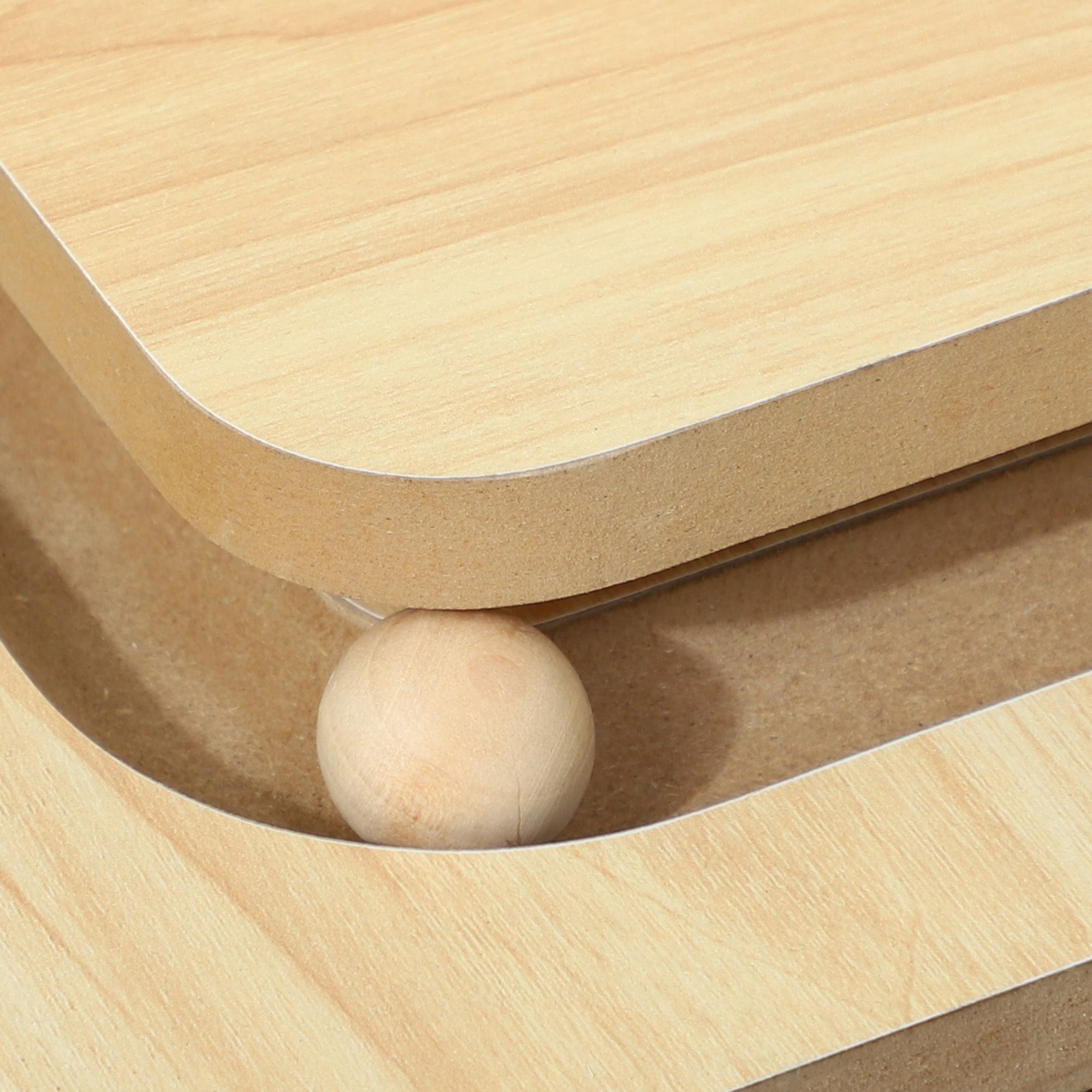 3-in-1-Kratzbaum mit Spielschiene, Spielball, Sisal, bis 10 kg, 39,5 x 39,5 x 87 cm, Eiche/Creme