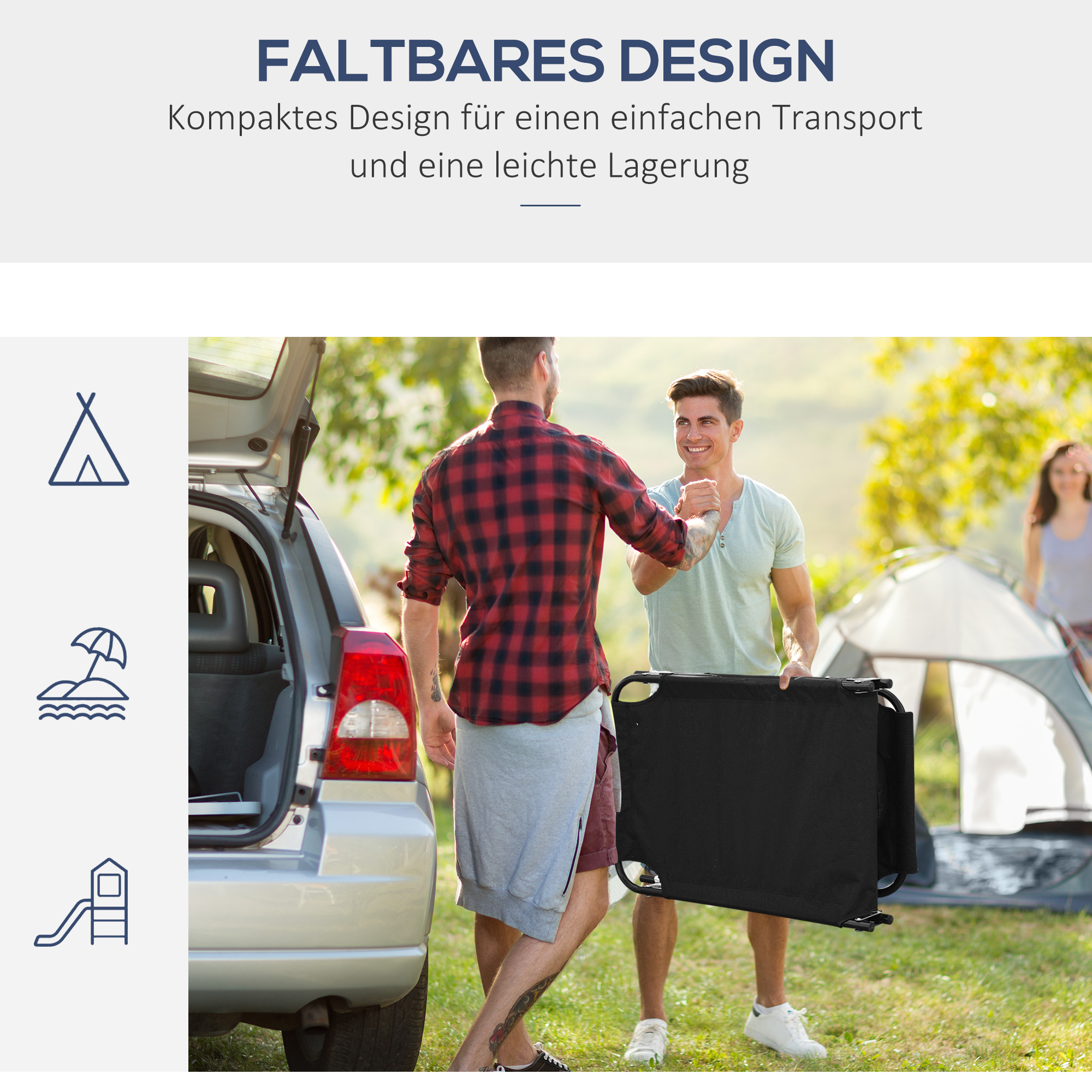 Sonnenliege klappbar Gartenliege mit Kopfkissen Liegestuhl mit 4-Fach verstellbare Rückenlehne Campingliege mit Lesefenster Gartenstuhl bis 120kg belastbar für Garten, Balkon Schwarz