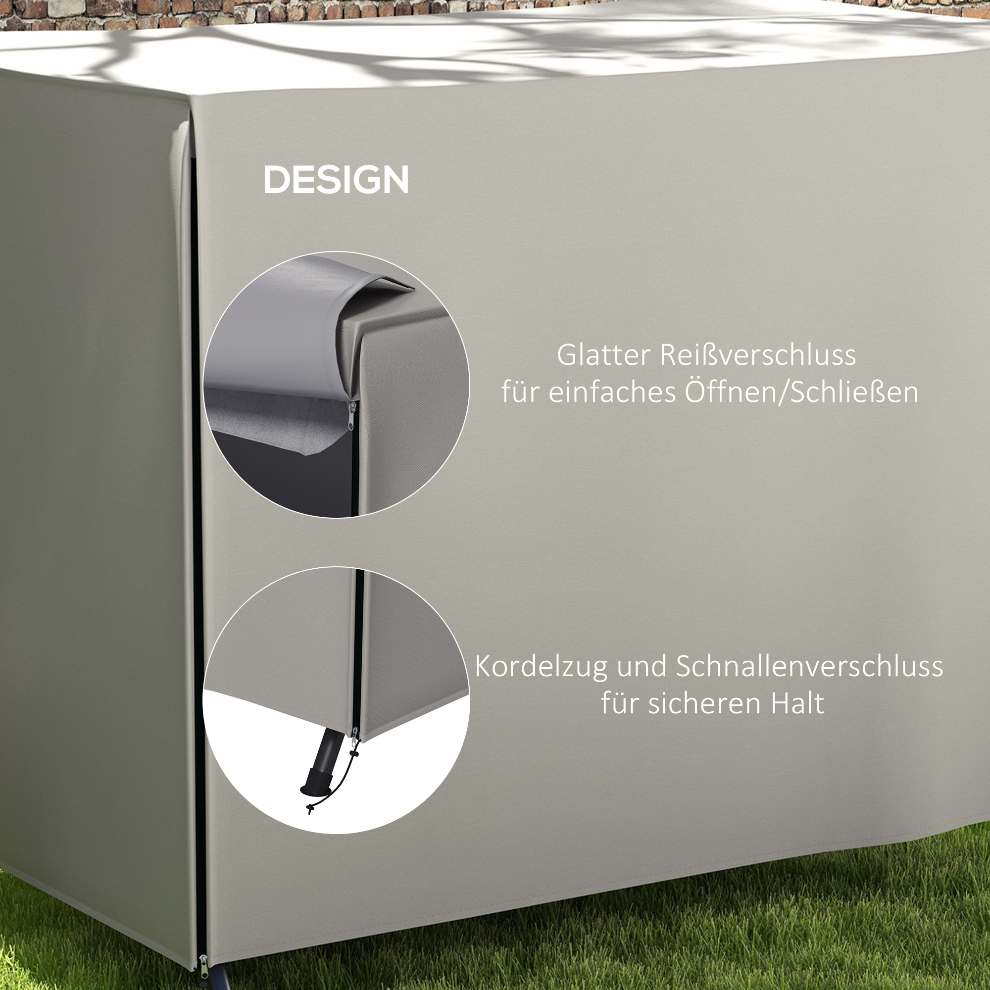 Schutzhülle für Gartenschaukel, reißfest, wetterfest, Tex-Lock-System, 205x124x164 cm, Grau