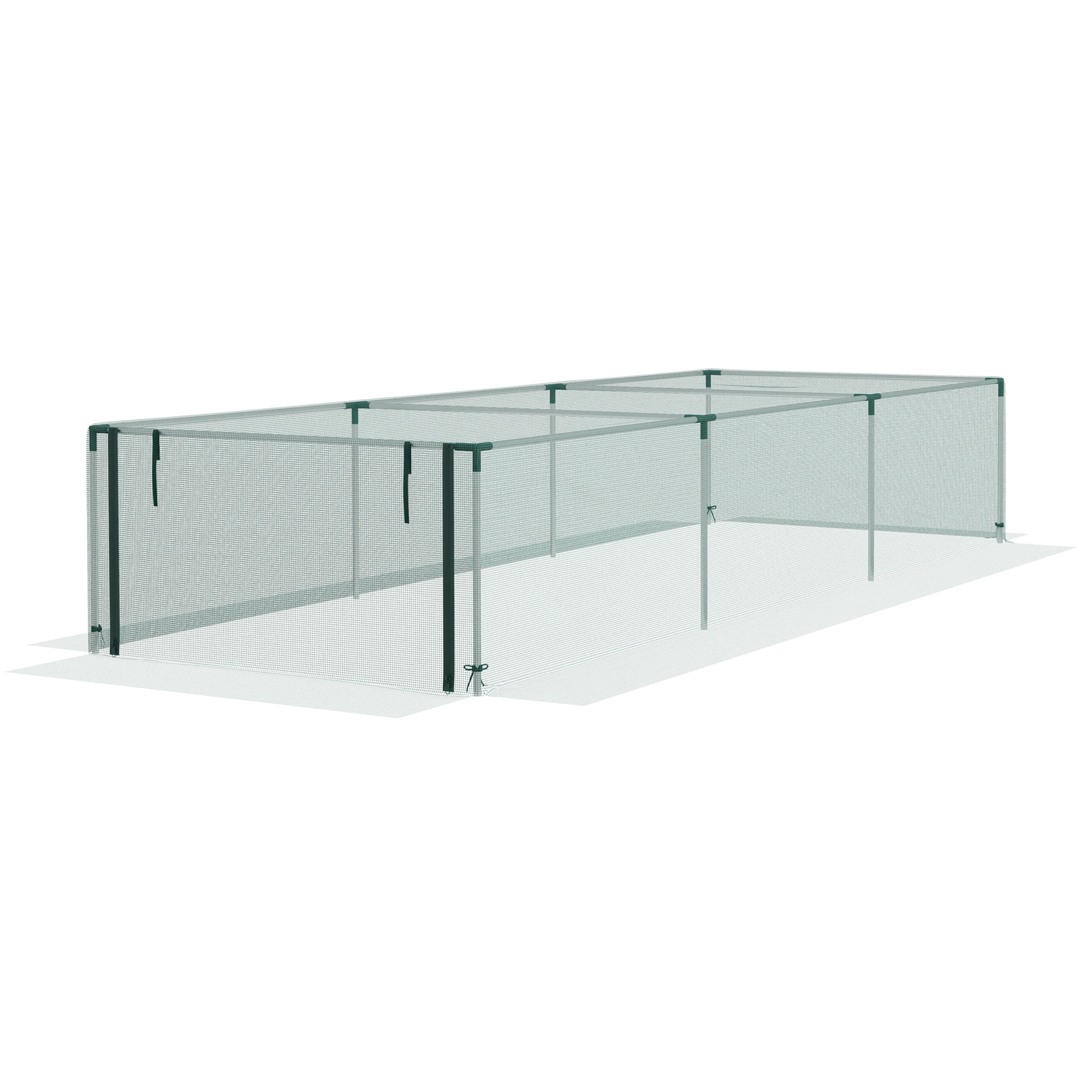 Pflanzenschutznetz, Gemüseschutz, Reißverschlusstür, Stahlrahmen, 125x125x62,5 cm, Grün/Silber