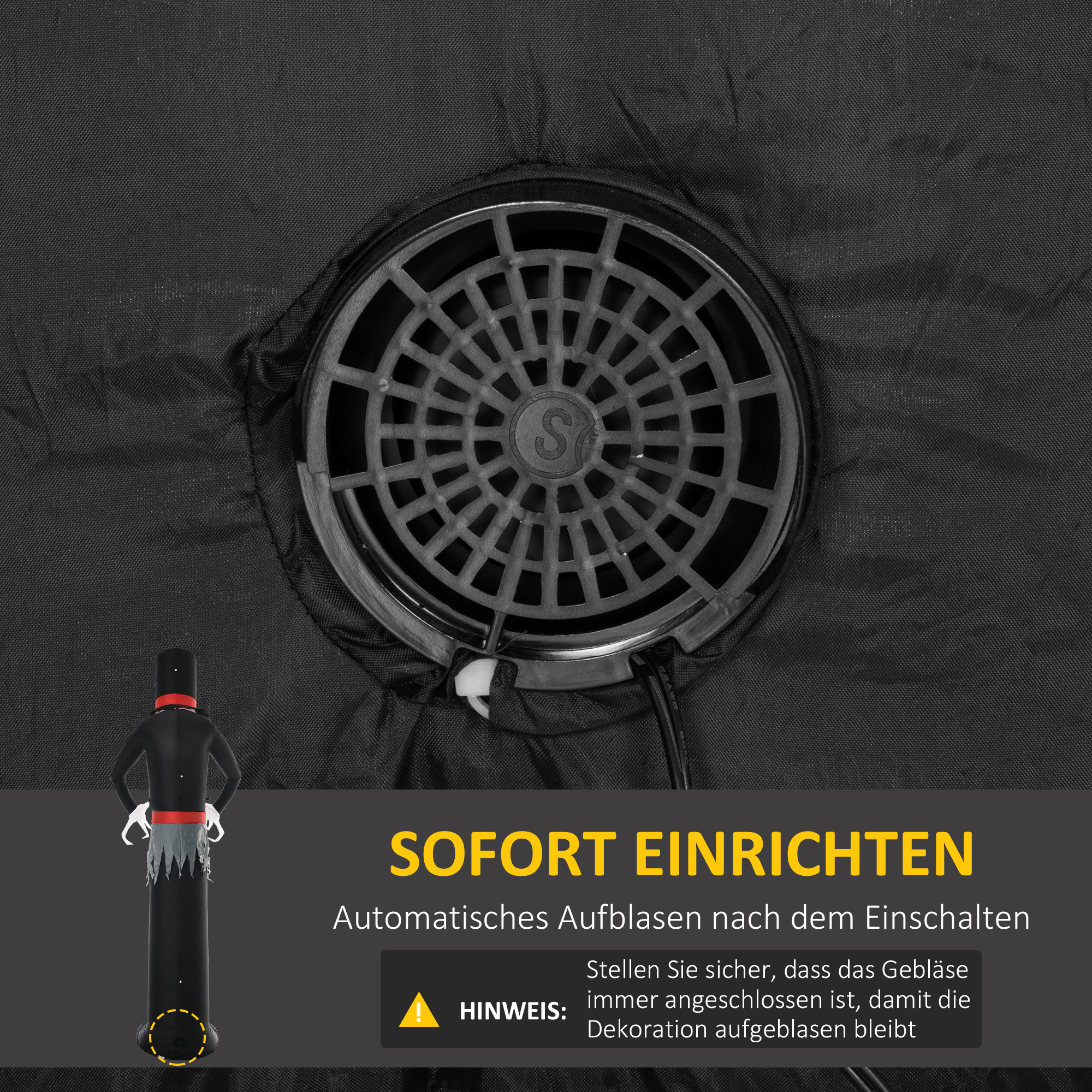 Halloween-Dekoration 3 m riesiger Sensenmann mit LED-Beleuchtung für Outdoor, IP44