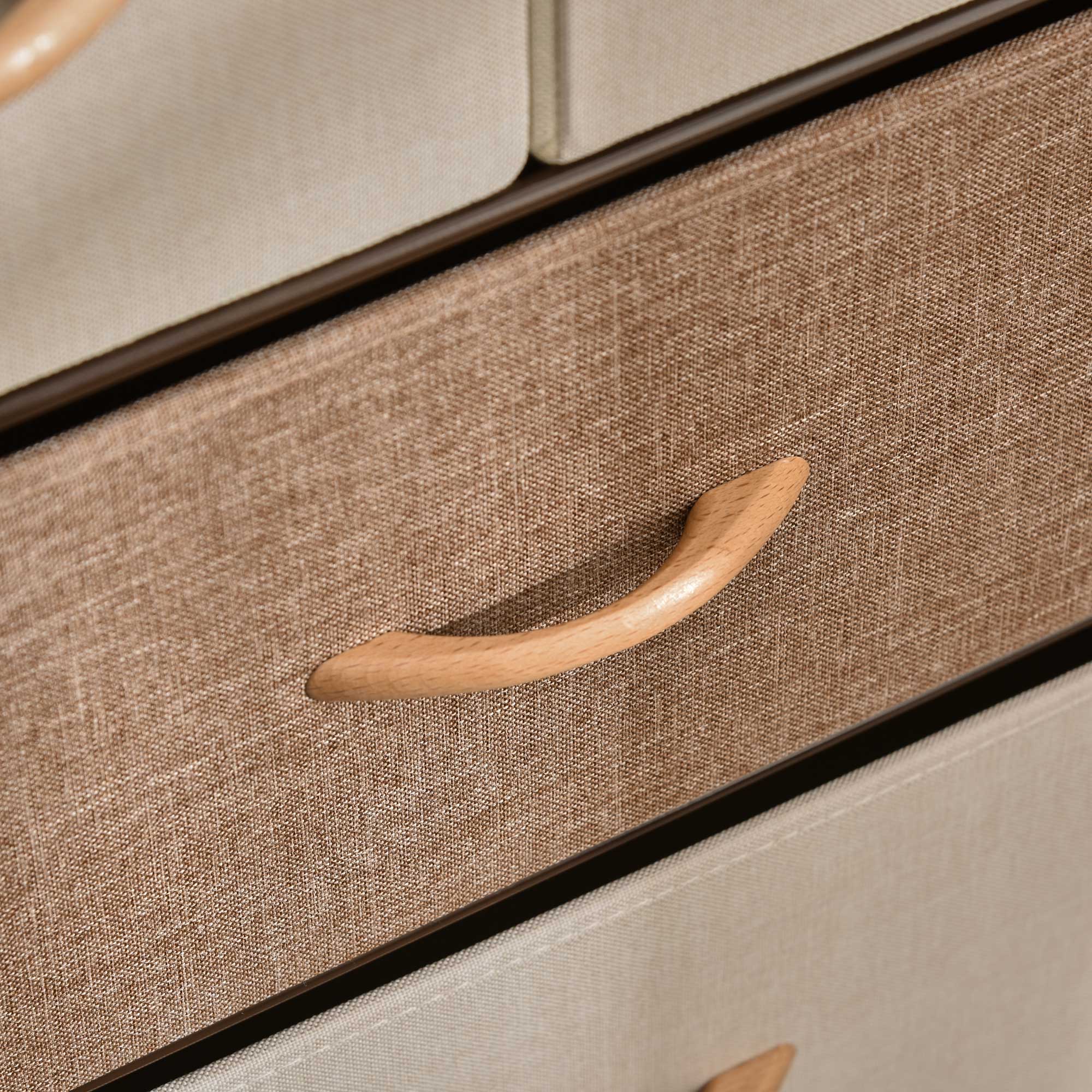 Kommode mit 5 faltbaren Stoffschubladen, Ablage, stabiler Stahlrahmen, 58 x 29 x 99 cm