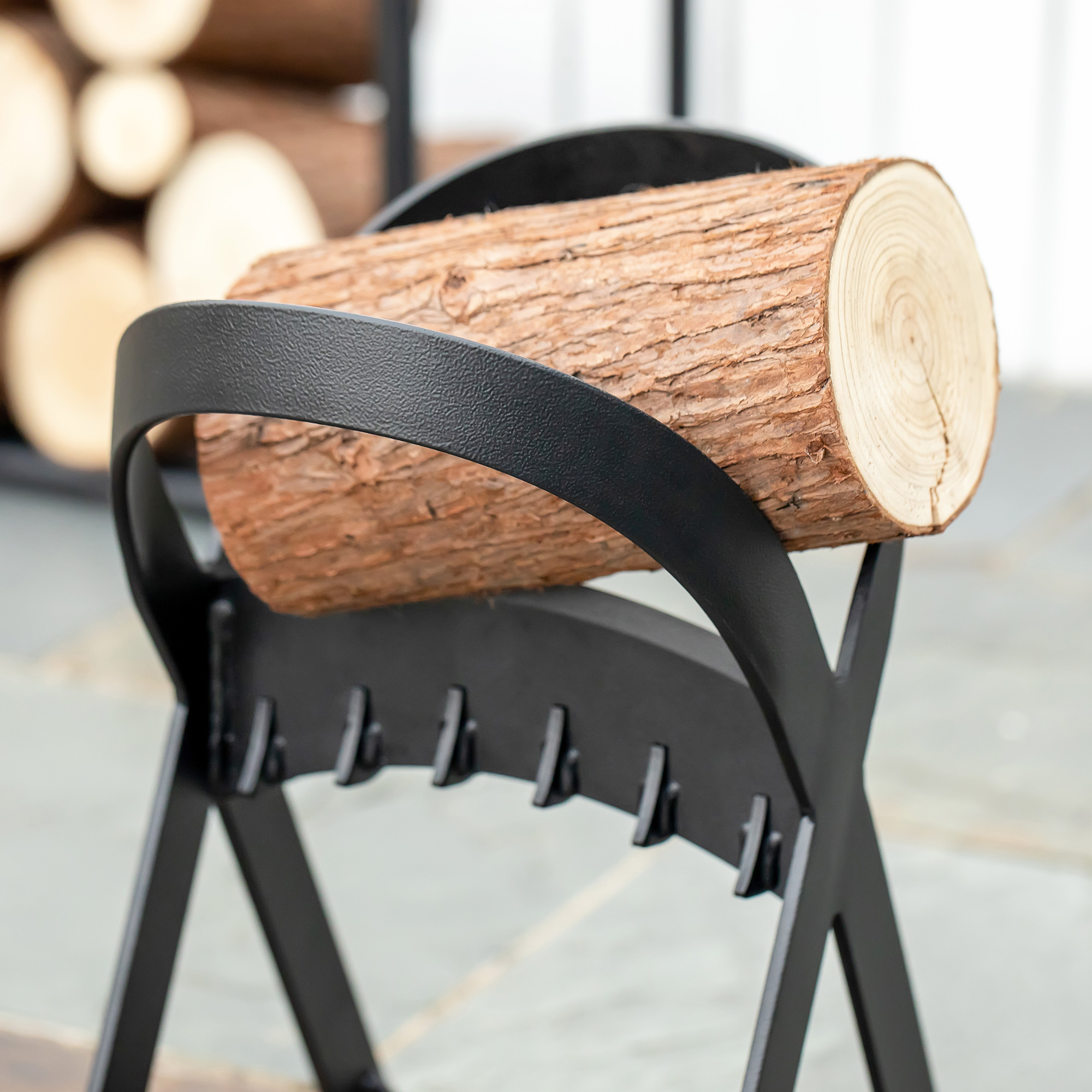 Manueller Holzspalter aus Karbonstahl Brennholzspalter schnelles Brennholzspaltwerkzeug leicht zu bedienen für Campen Outdoor Schwarz 24,4 x 20,8 x 37,4 cm