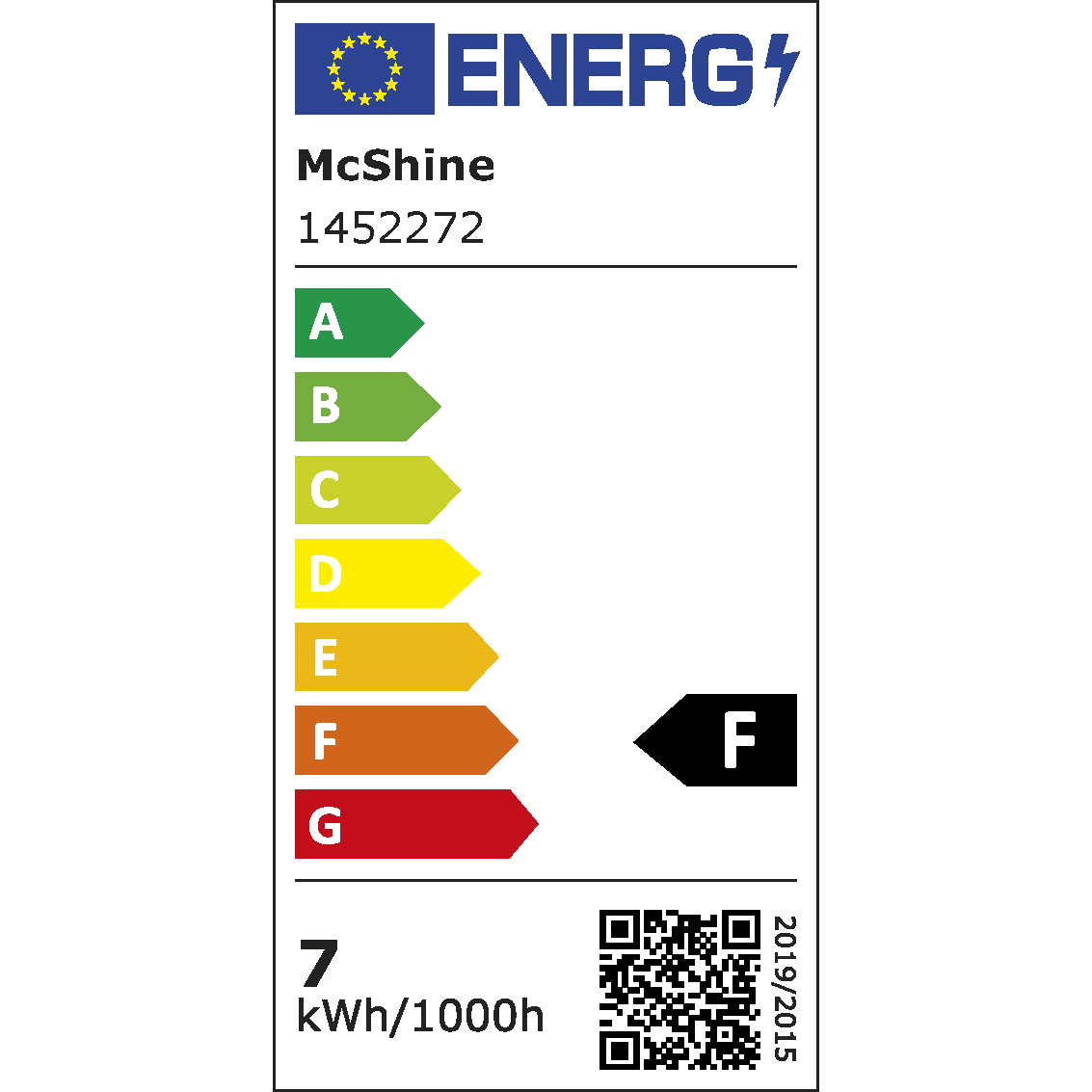 LED Tropfenlampe McShine, E27, 7W, 600lm, 160°, 3000K, warmweiß, Ø45x88mm
