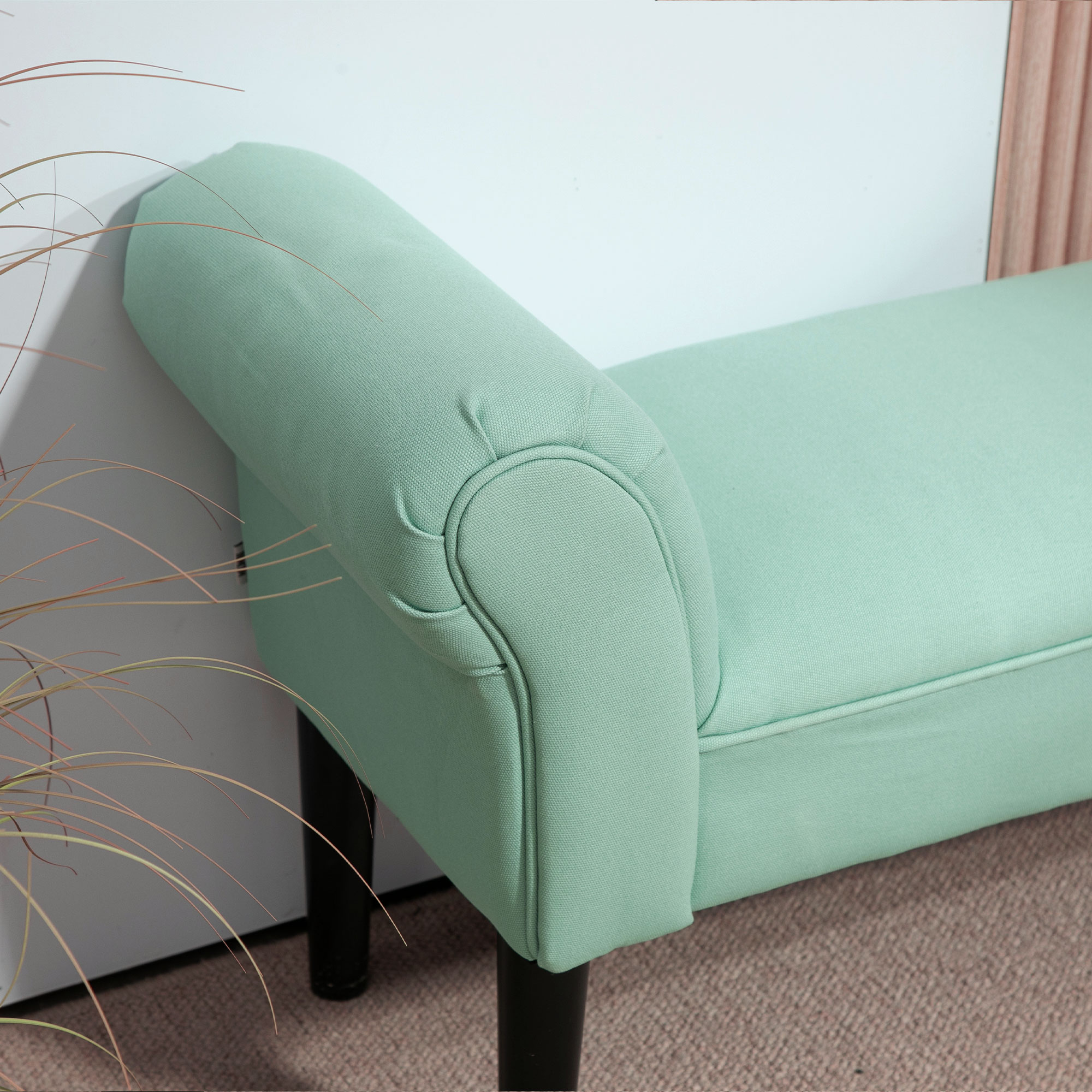 Gepolsterte Sitzbank für Schlafzimmer und Flur, bis 130 kg belastbar, 102 x 36 x 51 cm, Grün