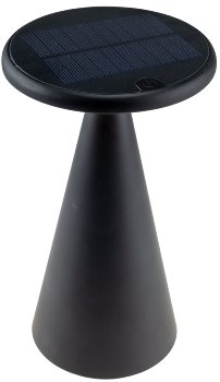 LED Solar-Tischleuchte "Foco Sol" / 2700K, IP44, dimmbar, 20cm, matt schwarz