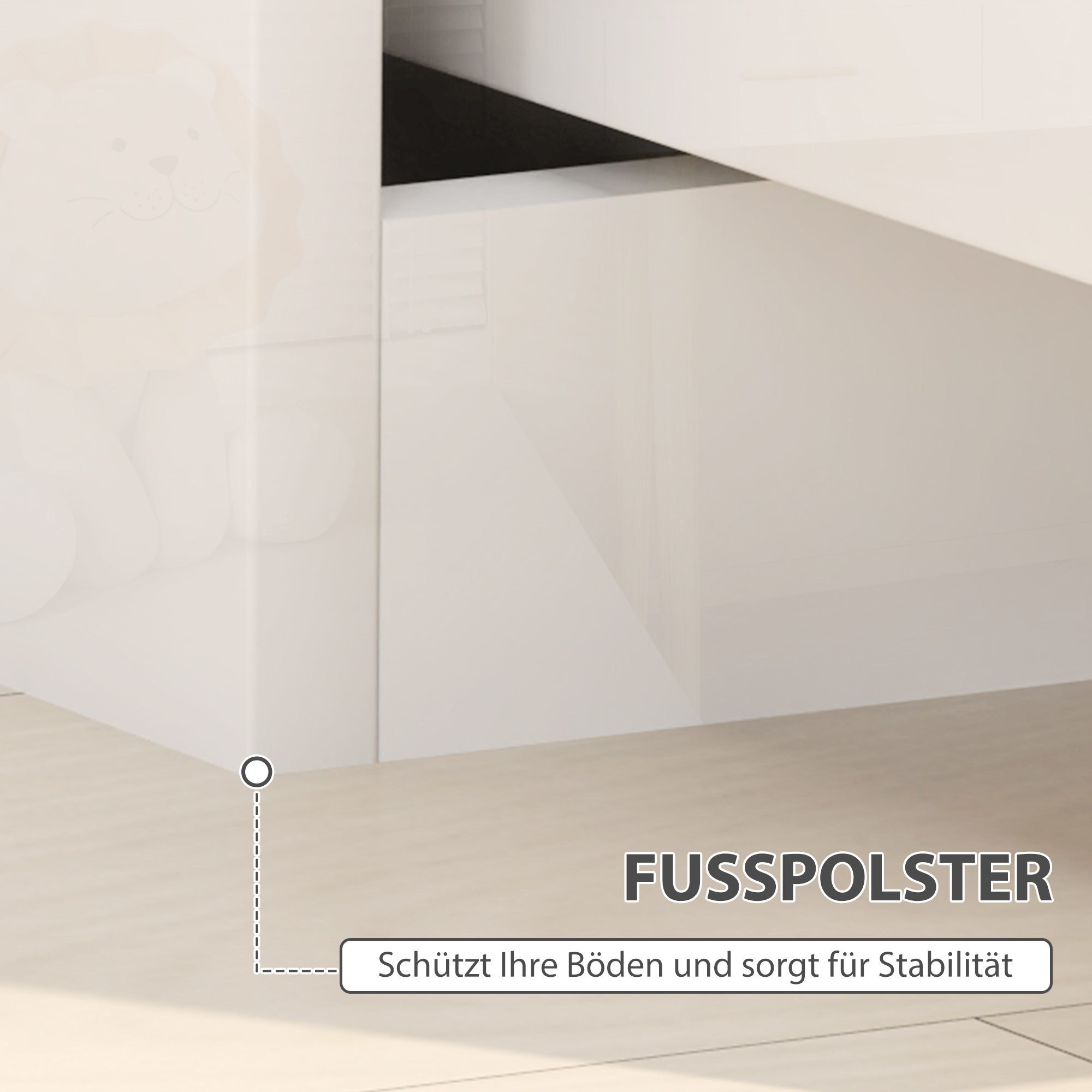 Nachttisch, Beistelltisch mit Schubladen, Spanplatte, stilvoll, Weiß