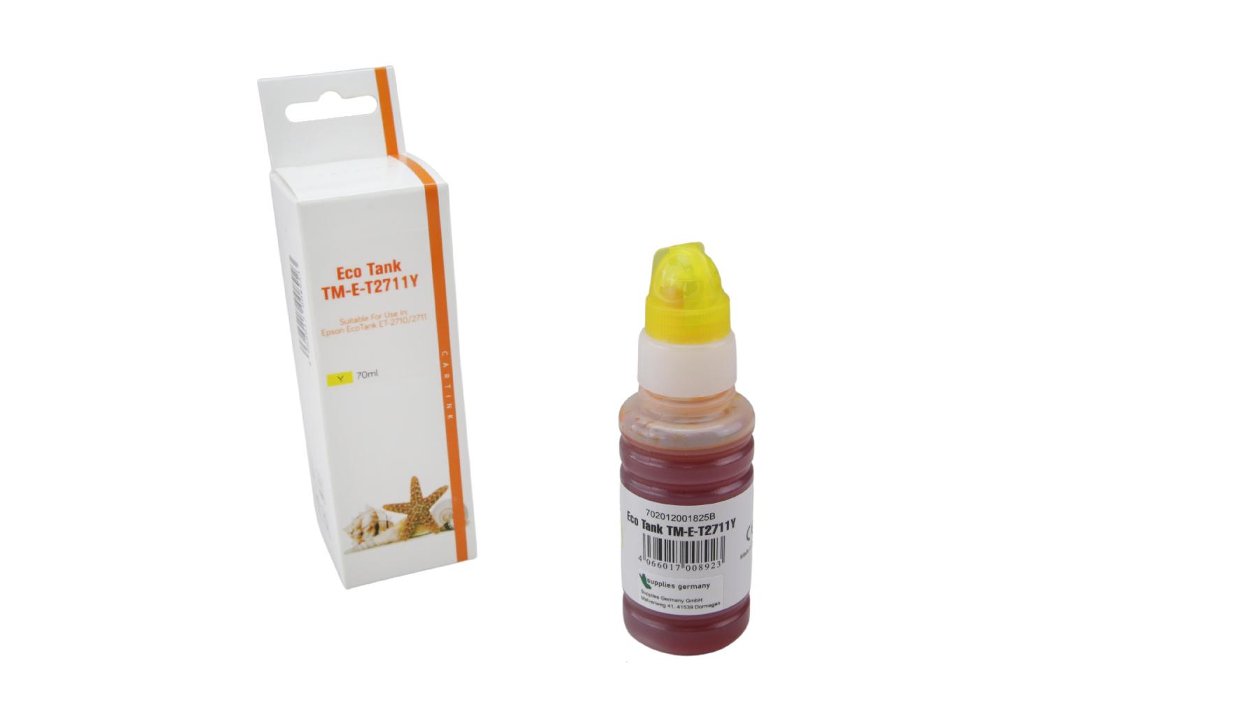 T2711Y Eco Tank Nachfüllflasche yellow für Epson / C13T00P440 / 70ml