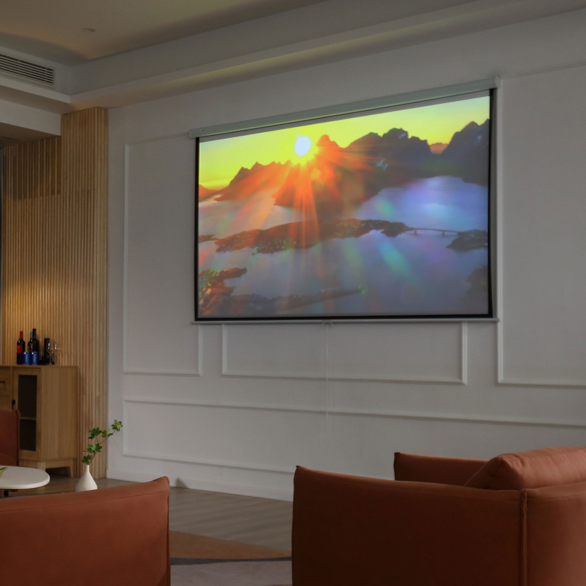 Beamer Leinwand 244 x 183 cm 120 Zoll 4:3/ 16:9 Projektionsleinwand Manuell für Heimkino