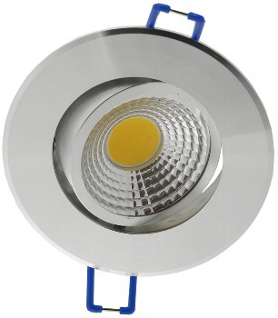 LED-Einbauleuchte "COB-5", 5W, 420lm / ALU, 3000K, 75°, Ø85xT47mm, Rahmen chrom