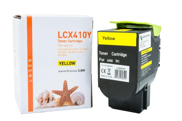 CX410Y alternativ Toner yellow Lexmark / 80C2HY0 / 3.000 Seiten