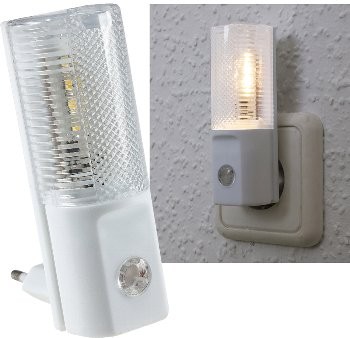 LED Nachtlicht mit Tag/Nacht-Sensor - 230V, warmweiße LEDs, nur 1W