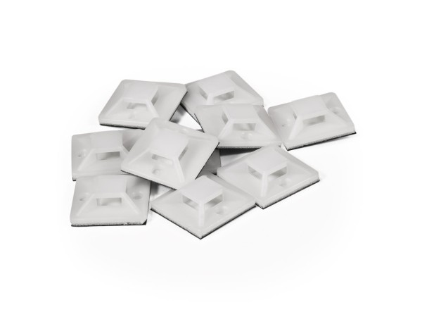 Kabelsockel McPower für Kabelbinder 25x25mm, selbstklebend, 10er-Pack