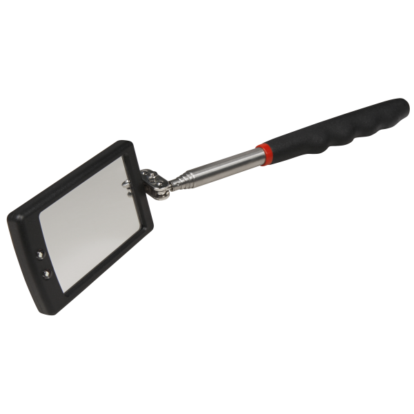 Spiegel Werkzeug McPower mit LED, Teleskop 28-80cm, Spiegel 40x65mm