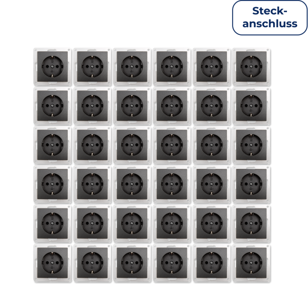 Schutzkontakt-Steckdose McPower ''Flair'' 250V~/16A, UP, Steckanschluss, 36er-Pack