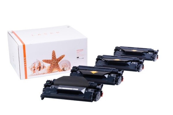 4er Set CF226X alternativ Toner black HP / CF226X / 4x9.000 Seiten