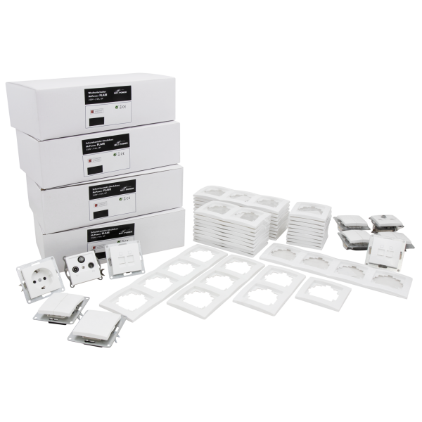 Schalter und Steckdosen Set McPower Flair ''Megaset'' 100-teilig, weiß
