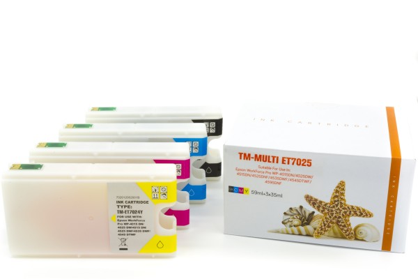 Multipack T702 alternativ Tinte Epson / C13T702 / BK59ml / C,M,Y35ml (PATENT SAFE)
