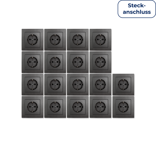 Schutzkontakt-Steckdose McPower ''Flair'' Steckanschluss, 18er-Pack, inkl. Rahmen