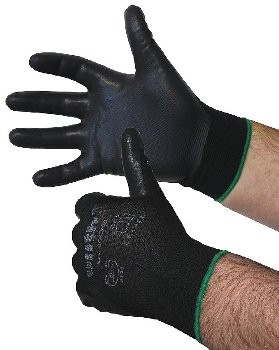 Nylon Feinstrick-Handschuhe mit - Nitril-Schaum, schwarz, Cat II, Größe 9