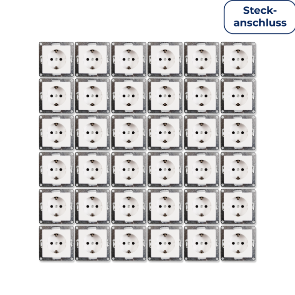 Schutzkontakt-Steckdose McPower ''Flair'' 250V~/16A, UP, Steckanschluss, 36er-Pack