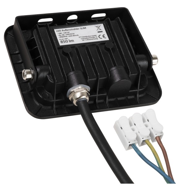 LED-Außenstrahler McShine ''Slim'' 10W, 850 Lumen, IP66, 3000K, warmweiß