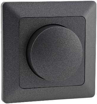 MILOS Dimmer für LED Lampen, Anthrazit - 250V~/ 3-60W, inkl. Rahmen, UP
