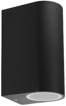 Außen-Wandleuchte "CTW-2" - für 2x GU10, IP44, Gehäuse schwarz