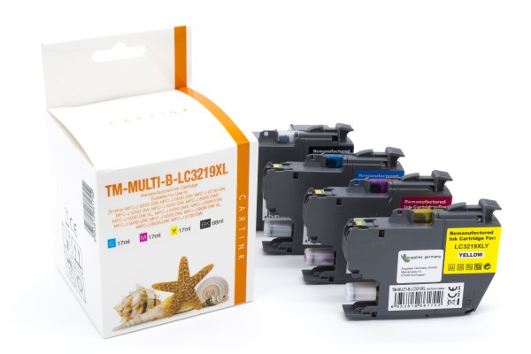 Multipack LC3219XL alternativ Tinte Brother / LC3219XL / Bk68ml/CMY17ml (PATENTSICHER)