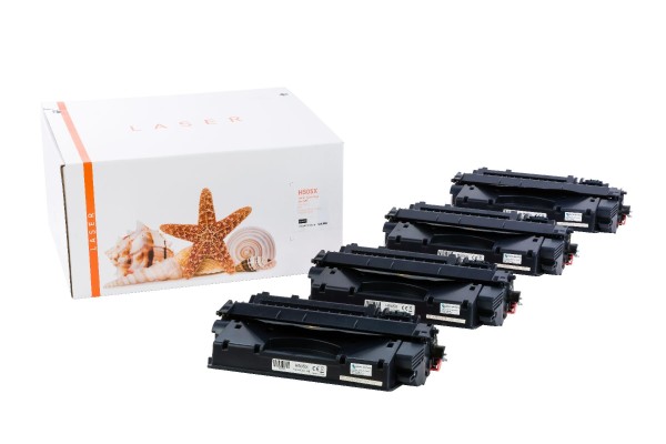 4er Set CE505X alternativ Toner black HP / CE505X / 4x6.500 Seiten