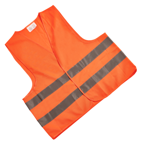 Warnweste, orange, Erwachsene, mit silbernen Reflektoren, waschbar