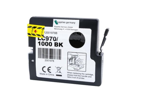 Brother LC-1000 BK / LC970/1000BK kompatibel, Tintenpatrone schwarz, 20ml