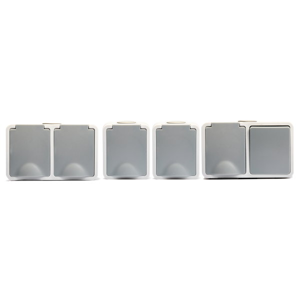 Feuchtraum Set McPower ''Fix Waschraum'', 4-teilig, IP54, Steckanschluss