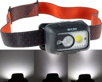LED Akku-Stirnlampe 6W+3W - mit Gestensteuerung