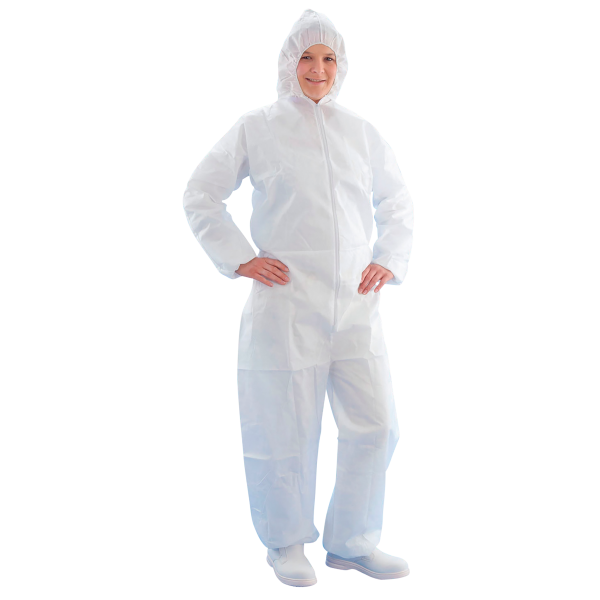 PP-Overall, weiß, mit Kapuze, Typ 40, CAT I, Größe XXL