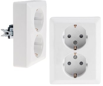 MILOS Schutzkontakt-Steckdose 2-fach - 250V~/ 16A, 1x UP, weiß matt
