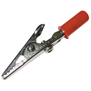 Krokodilklemme McPower, 55mm, rot, 1 Griff isoliert
