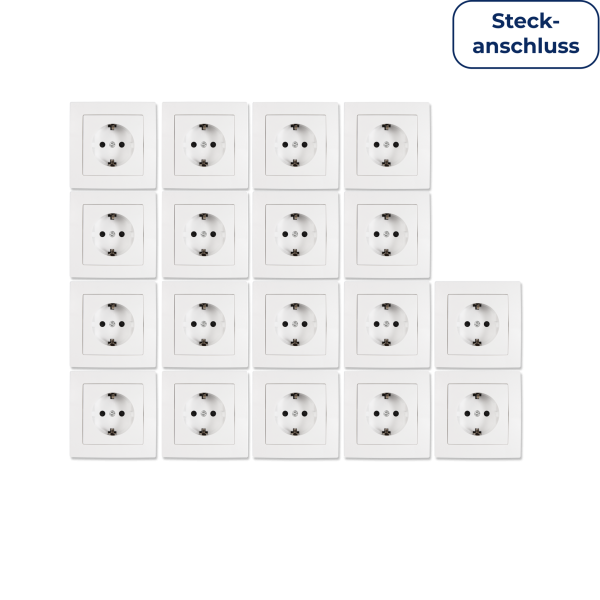 Schutzkontakt-Steckdose McPower ''Flair'' Steckanschluss, 18er-Pack, inkl. Rahmen