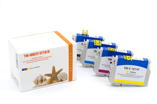 Multipack T1816 alternativ Tinte Epson / C13T18164010 / BK14,6/C,M,Y9,6ml