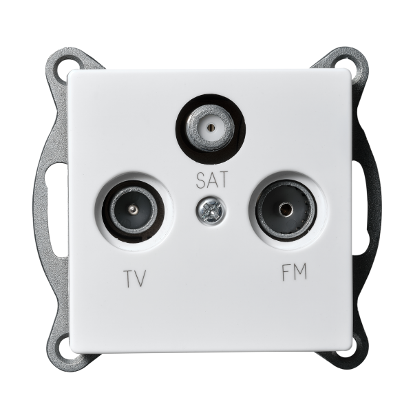 Antennendose McPower ''Cup'' für TV, Radio und Sat, UP, weiß
