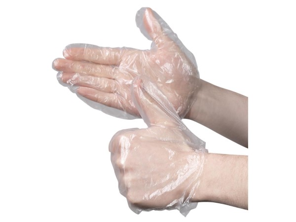 Einweghandschuhe PE,100 Stück, Größe L, transparent