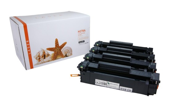 4er Set CE278A alternativ Toner black HP / CE278A / 4x2.100 Seiten