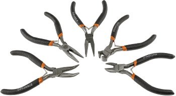Elektroniker Zangen-Set "MiniGrip" 5-tlg - 12cm, isolierte Griffe, federöffnend