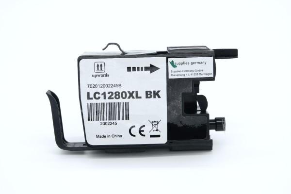 Brother LC-1280 XL BK / LC1280XLBK kompatibel, Tintenpatrone schwarz, 73ml