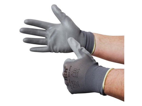 Montage-Feinstrickhandschuhe, Größe 10/XL, grau